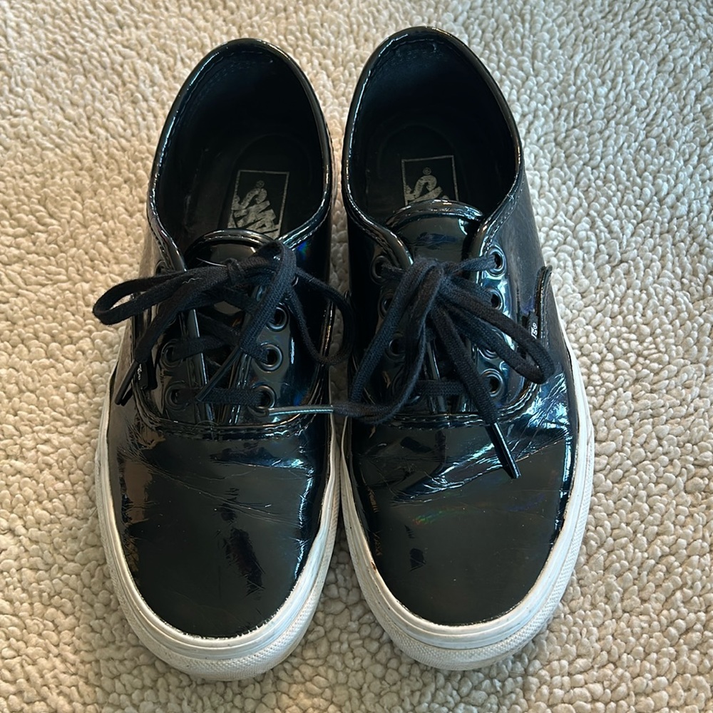 Vans Black Patent Low-Top Sneakers